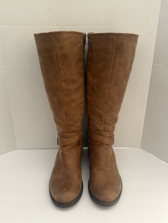 Denver Hayes Shoes - Denver Hayes Tan Knee-High Riding Boots